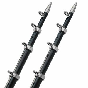Image 1: TACO 15' Telescopic Outrigger Poles HD 1-½" - Black/Silver