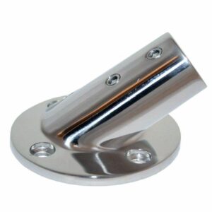 Image 1: Whitecap ⅞" O.D. 30° Round Base SS Rail Fitting