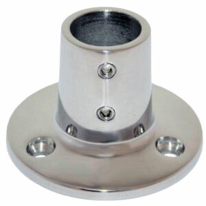 Image 1: Whitecap ⅞" O.D. 90° Round Base SS Rail Fitting