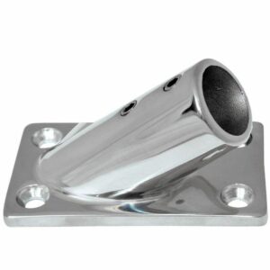Image 1: Whitecap 1" O.D. 30° Rectangle Base SS Rail Fitting