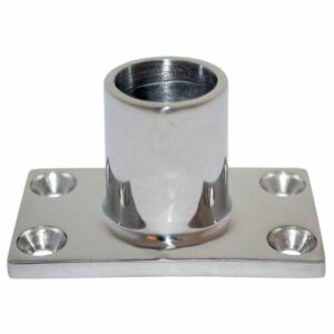 Image 1: Whitecap ⅞" O.D. 90° Rectangle Base SS Rail Fitting