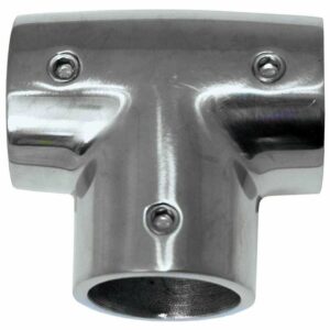 Image 1: Whitecap 1" O.D. 90° SS Tee Rail Fitting