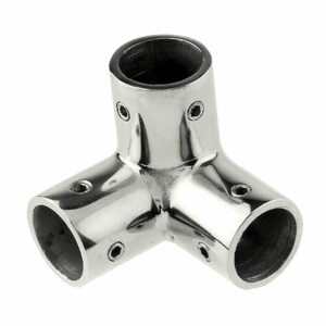 Image 1: Whitecap 1" O.D. SS 3-Way Corner Fitting
