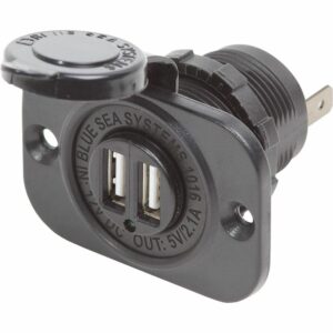 Image 1: Blue Sea Dual USB Charger Socket - 2 USB Ports w/Watertight Cap