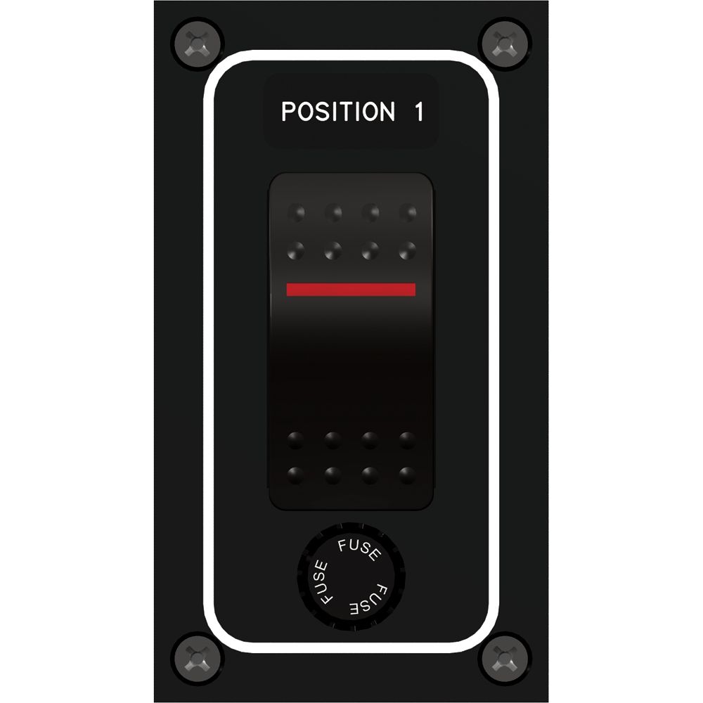 Image 1: Paneltronics Waterproof Panel - DC 1-Position Illuminated Rocker Switch & Fuse