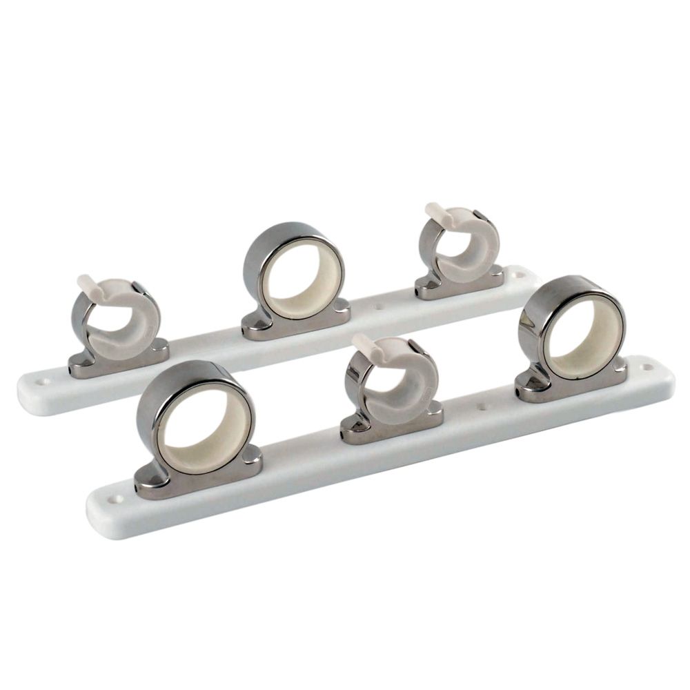 Image 1: TACO 3-Rod Hanger w/Poly Rack - Polished Stainless Steel