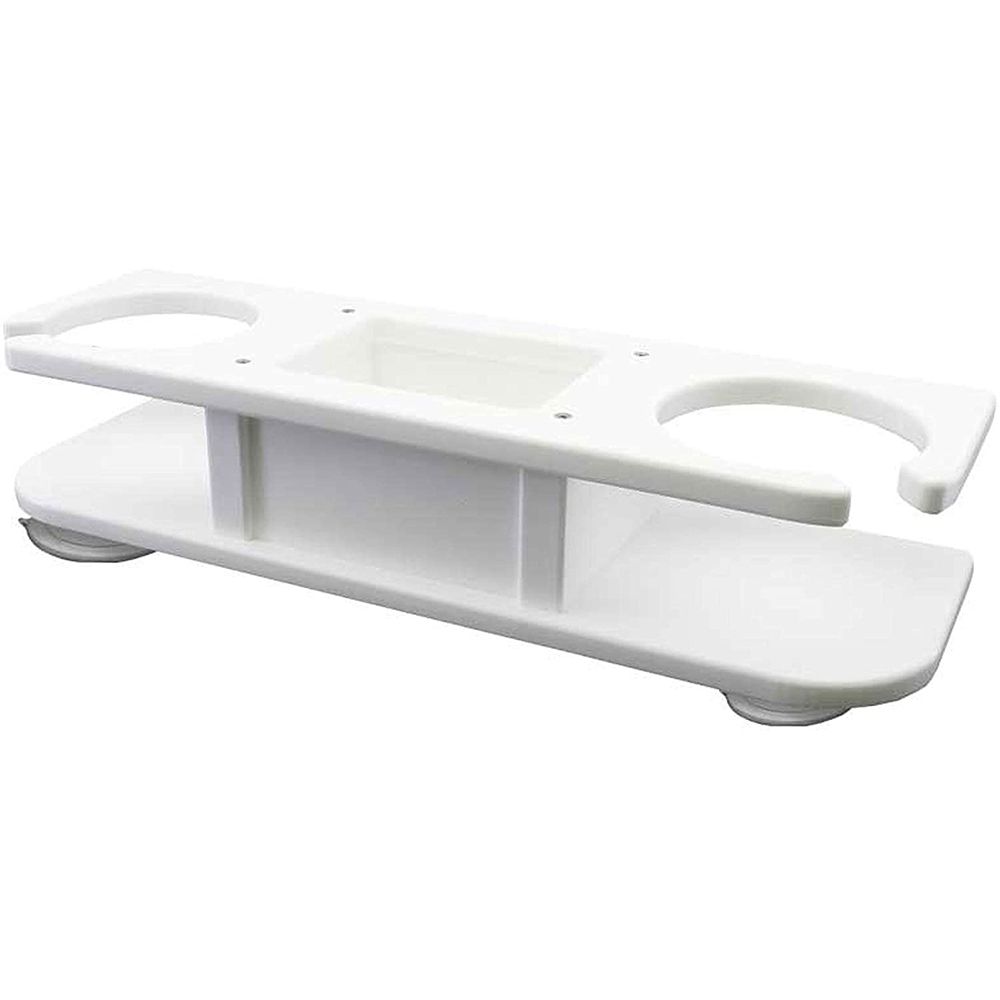 Image 1: TACO 2-Drink Poly Holder w/Catch-All - White