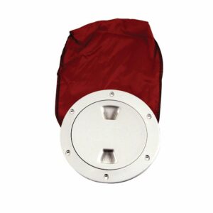 Image 1: Beckson 4" Stow-Away Deck Plate - White w/12" Bag