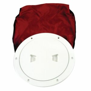 Image 1: Beckson 6" Stow-Away Deck Plate - White w/12" Bag
