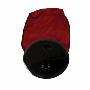 Image 1: Beckson 5" Stow-Away Deck Plate - Black w/12" Bag