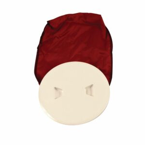 Image 1: Beckson 5" Stow-Away Deck Plate - Beige w/12" Bag