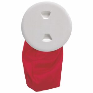 Image 1: Beckson 5" Stow-Away Deck Plate - White w/12" Bag