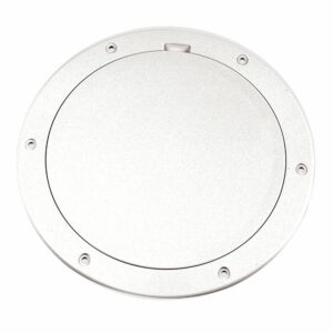 Image 1: Beckson 6" Smooth Center Pry-Out Deck Plate - White