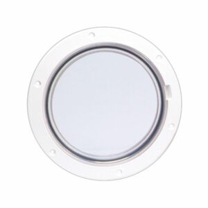 Image 1: Beckson 6" Clear Center Pry-Out Deck Plate - White
