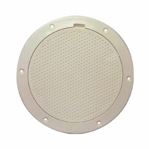 Image 1: Beckson 6" Non-Skid Pry-Out Deck Plate - Beige