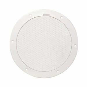 Image 1: Beckson 6" Non-Skid Pry-Out Deck Plate - White