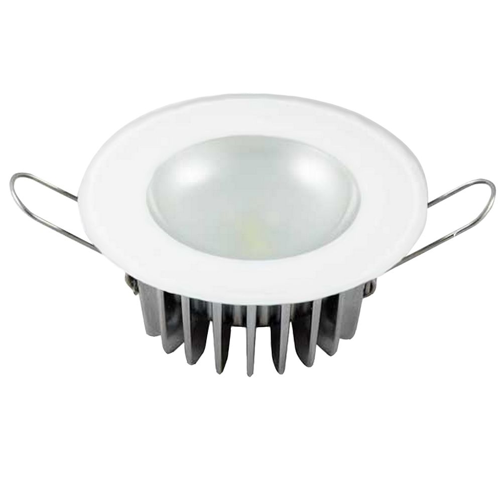 Image 1: Lumitec Mirage - Flush Mount Down Light - Glass Finish - 3-Color Red/Blue Non Dimming w/White Dimming