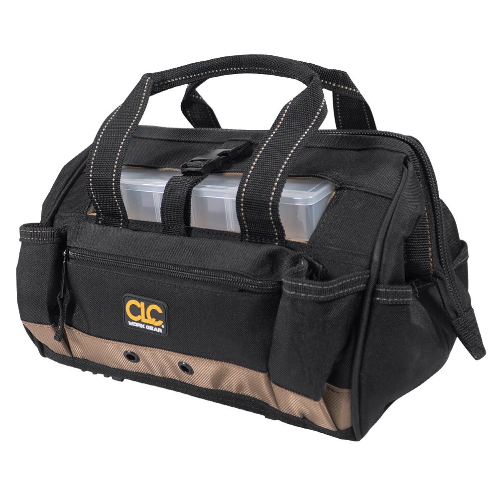 Image 3: CLC 1533 Tool Bag w/Top-Side Plastic Parts Tray - 12"