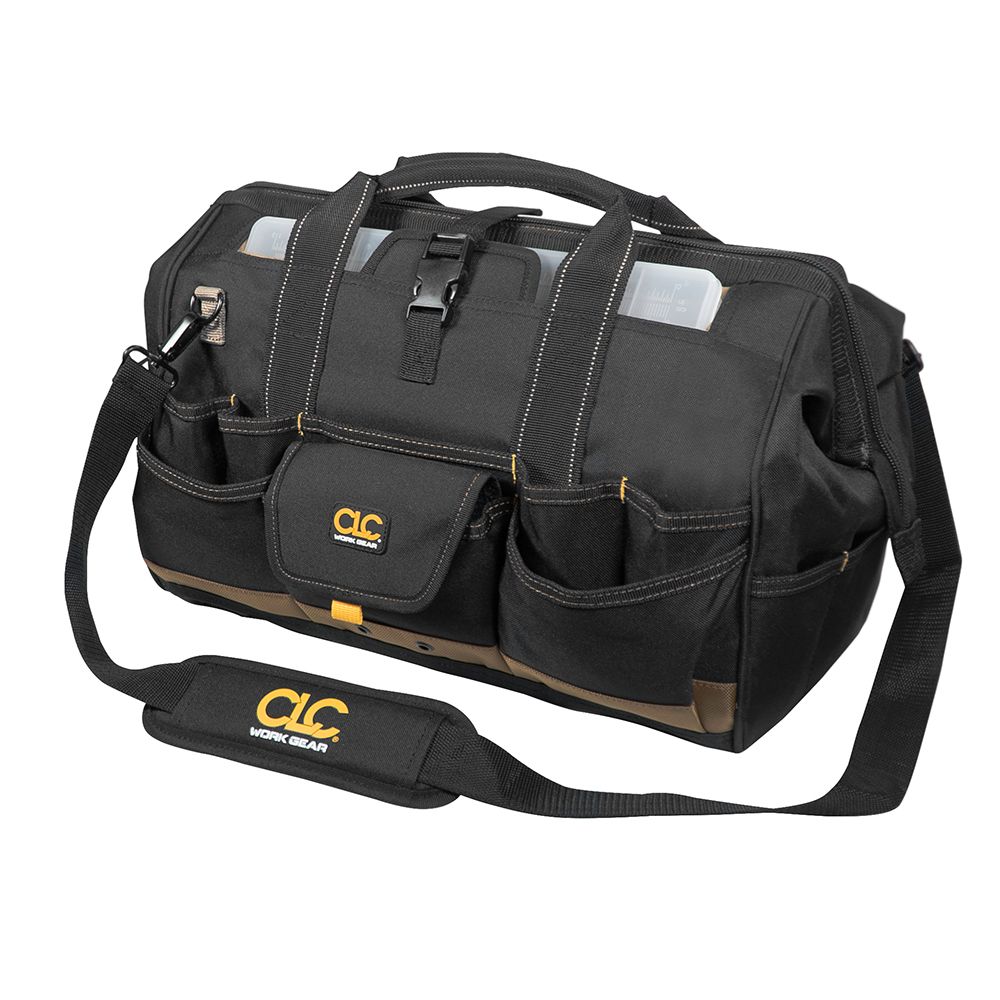 Image 4: CLC 1535 Tool Bag w/ Top-Side Plastic Parts Tray - 18"