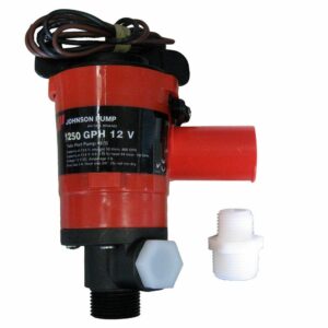 Image 1: Johnson Pump Twin Port 1250 GPH Livewell Aerating Pump - 12V