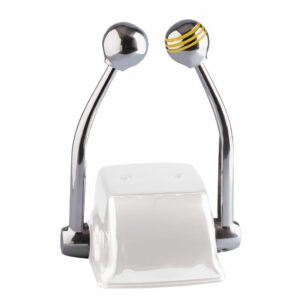 Image 1: Schmitt Marine Standard Control Arm Set w/Gold Throttle Knob & Plain Shift Knob