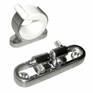 Image 1: TACO  Stainless Steel Adjustable Reel Hanger Kit w/Rod Tip Holder - Adjusts from 1.875" - 3.875"