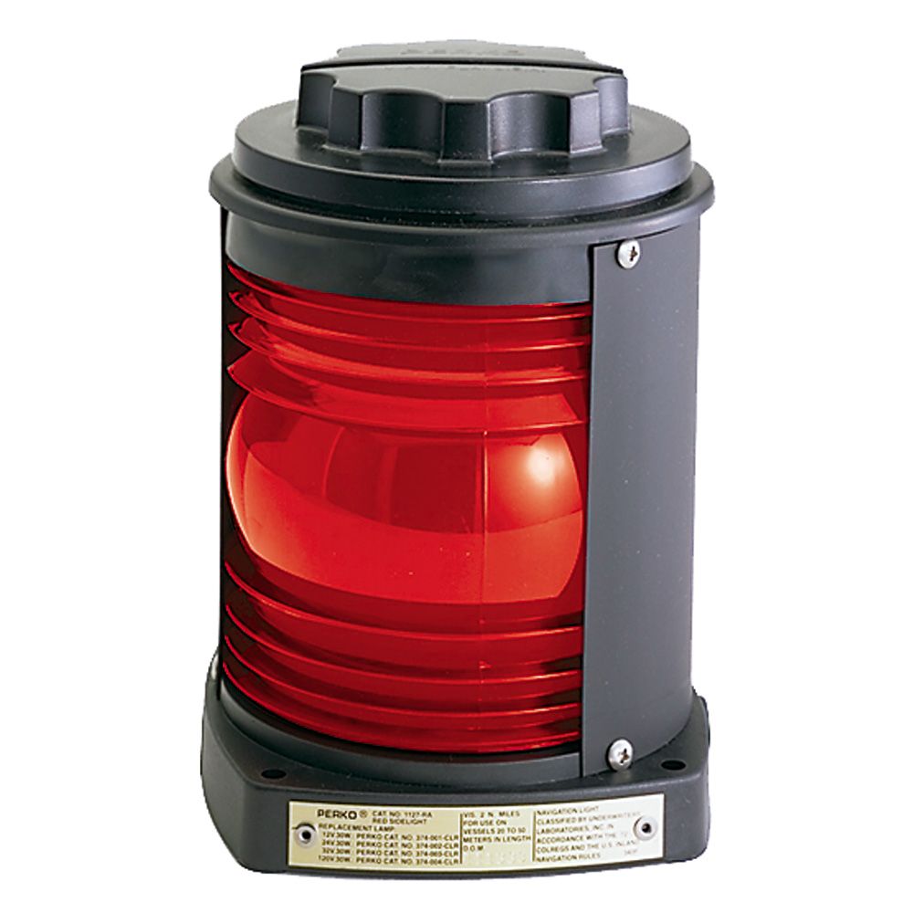 Image 1: Perko Side Light - Black Plastic, Red Lens