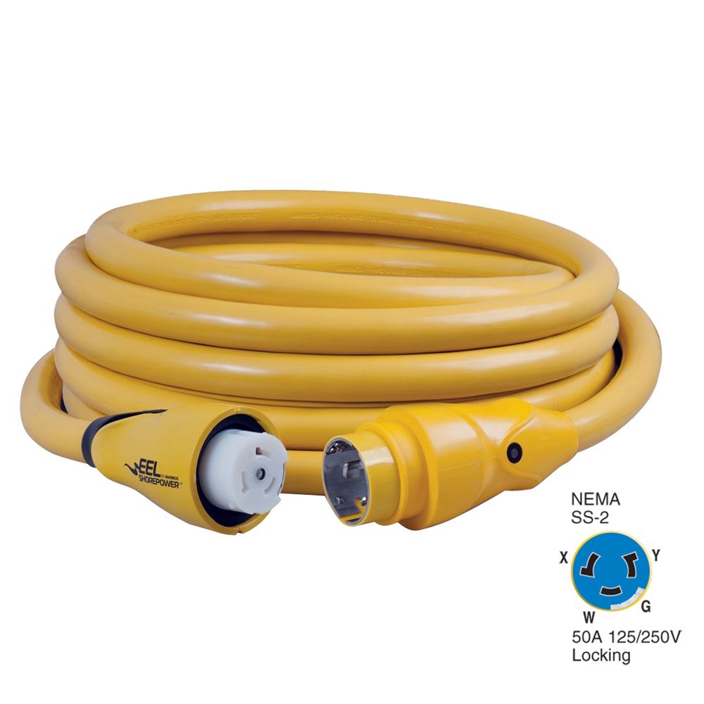 Image 1: Marinco CS504-25 EEL 50A 125V/250V Shore Power Cordset - 25' - Yellow