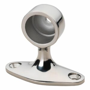 Image 1: Whitecap 90° Handrail Stanchion - End - 316 Stainless Steel - 7/8" Tube O.D.
