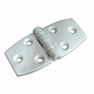 Image 1: Whitecap Door Hinge - White Nylon - 1-1/2" x 3"
