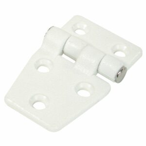 Image 1: Whitecap Shortside Door Hinge - White Nylon - 1-3/8" x 2-1/4"