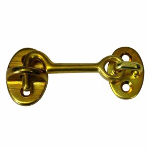 Image 1: Whitecap Cabin Door Hook - Polished Brass - 2"