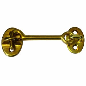 Image 1: Whitecap Cabin Door Hook - Polished Brass - 3"