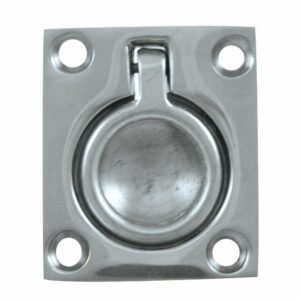 Image 1: Whitecap Flush Pull Ring - CP/Brass - 1-1/2" x 1-3/4"