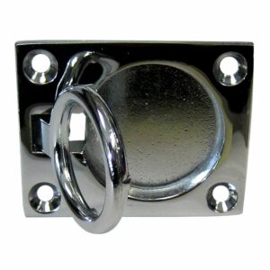 Image 1: Whitecap Flush Pull Ring - CP/Brass - 2" x 2-1/2"