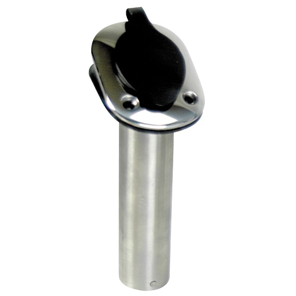 Image 1: Whitecap 30° Flush Mount Rod Holder - 304 Stainless Steel - 9-1/4"