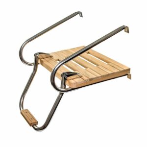 Image 1: Whitecap Teak Swim Platform w/Ladder f/Inboard/Outboard Motors