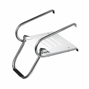 Image 1: Whitecap White Poly Swim Platform w/Ladder f/Inboard/Outboard Motors