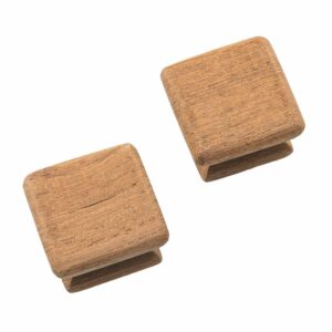 Image 1: Whitecap Teak Square Drawer Knob - 1-1/8" - 2 Pack