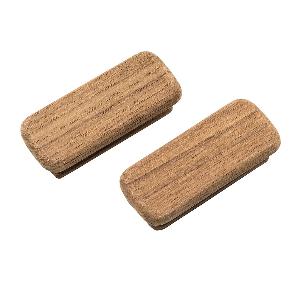 Image 1: Whitecap Teak Rectangular Drawer Knob - 2-3/4"L - 2 Pack