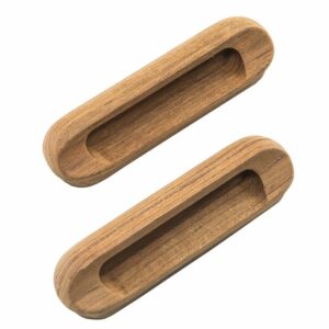 Image 1: Whitecap Teak Oblong Drawer Pull - 4-1/16"L - 2 Pack
