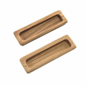 Image 1: Whitecap Teak Large Rectangular Drawer Pull - 4-1/2"L - 2 Pack