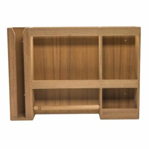 Image 1: Whitecap Teak Dish/Cup/Paper Towel Rack