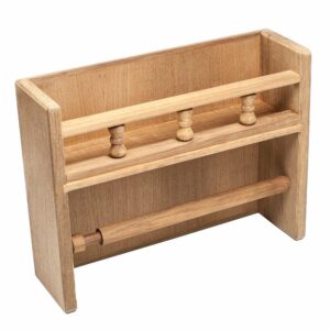Image 1: Whitecap Teak Paper Towel Holder w/Spice Rack
