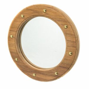 Image 1: Whitecap Teak Porthole Mirror