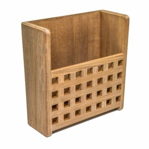Image 1: Whitecap Teak Grate Front Magazine Rack