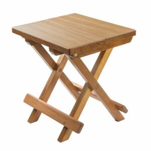 Image 1: Whitecap Teak Grooved Top Fold-Away Table/Stool