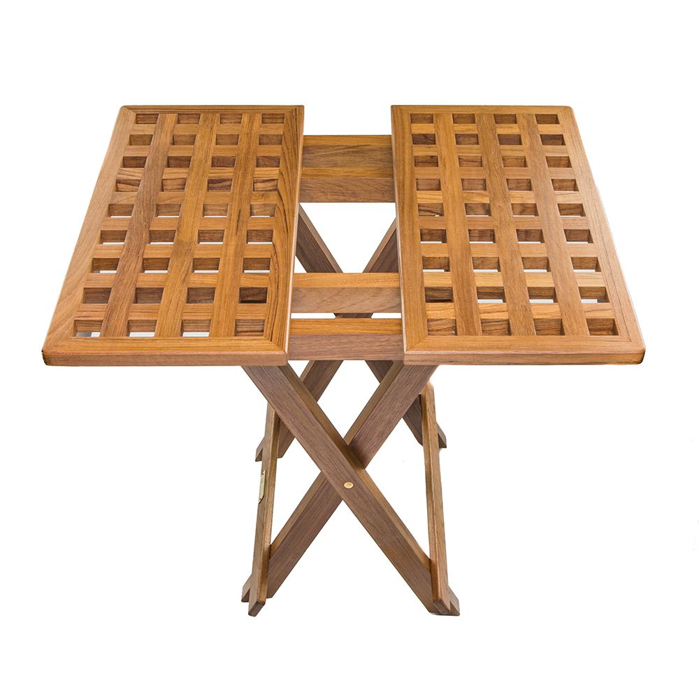 Image 3: Whitecap Teak Grate Top Fold-Away Table