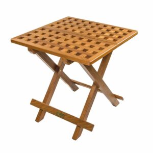 Image 1: Whitecap Teak Grate Top Fold-Away Table