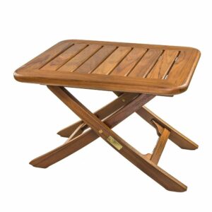 Image 1: Whitecap Teak Small Adjustable Slat Top Table